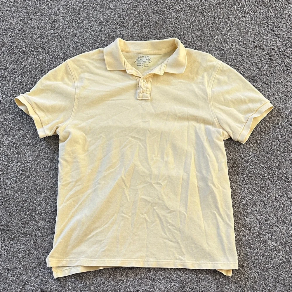 J. Crew Men's Pale Yellow Polo Shirt